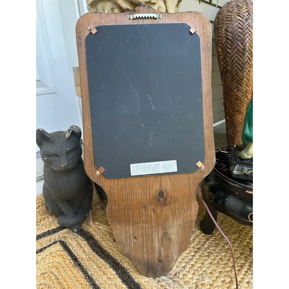 Vintage Wood Wall Caddy Mirror plant holder hummingbird hang retro boho